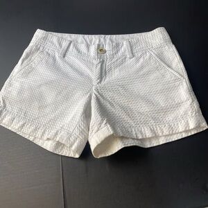 Lilly Pulitzer Jayne Shorts Size 0 White Textured Women's,Pockets,Beach,Summer